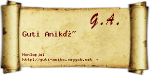 Guti Anikó névjegykártya