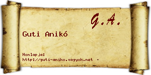 Guti Anikó névjegykártya